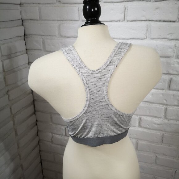 Avia Ladies Size XL (16-18) Racer Back Grey & Off White Athletic Sports Bra - Picture 2 of 7